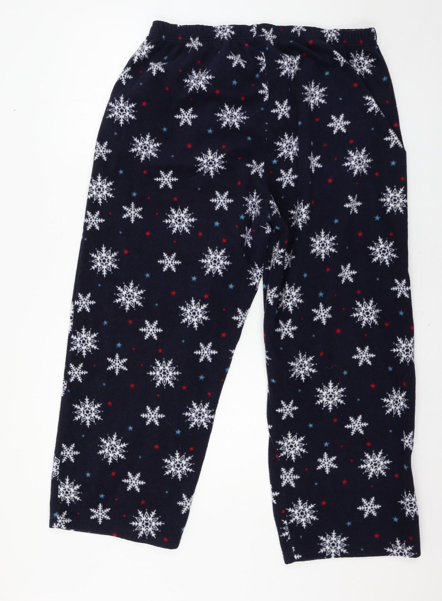 Bonmarché Womens Blue Geometric Fleece Capri Pyjama Pants Size 20  - Snowflake