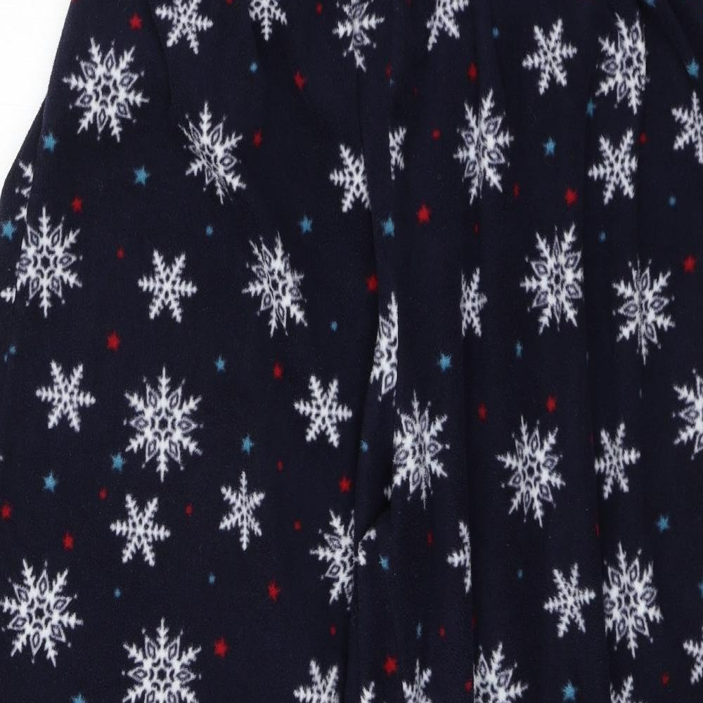Bonmarché Womens Blue Geometric Fleece Capri Pyjama Pants Size 20  - Snowflake