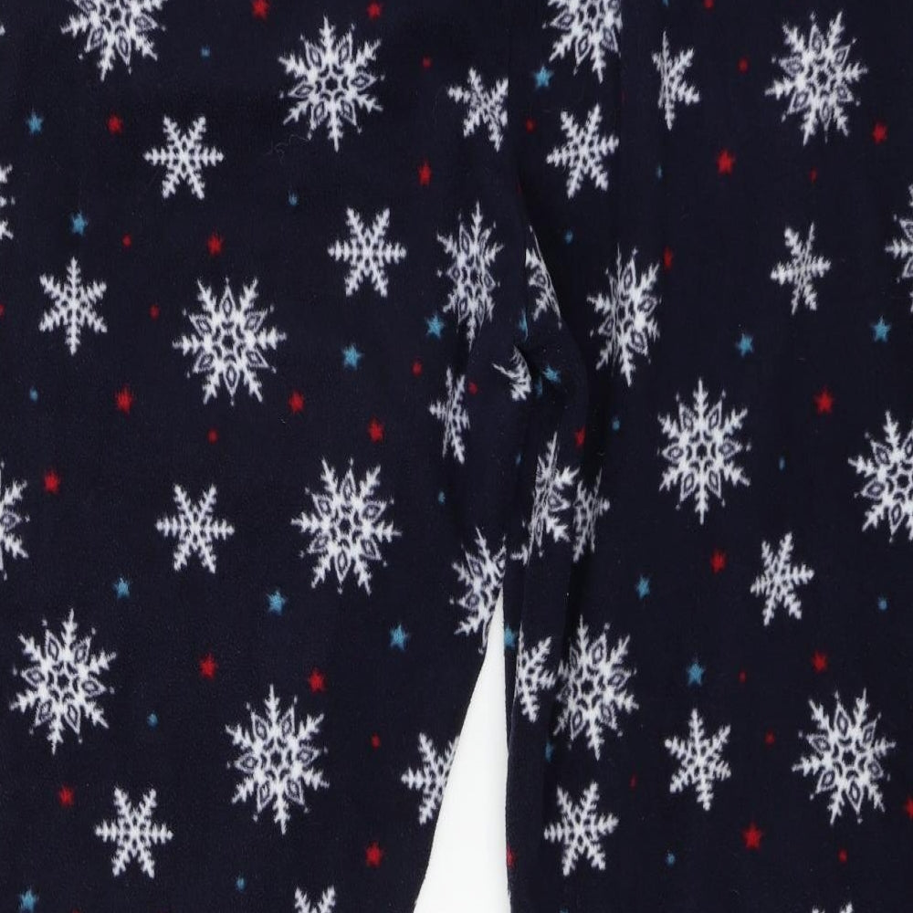 Bonmarché Womens Blue Geometric Fleece Capri Pyjama Pants Size 20  - Snowflake