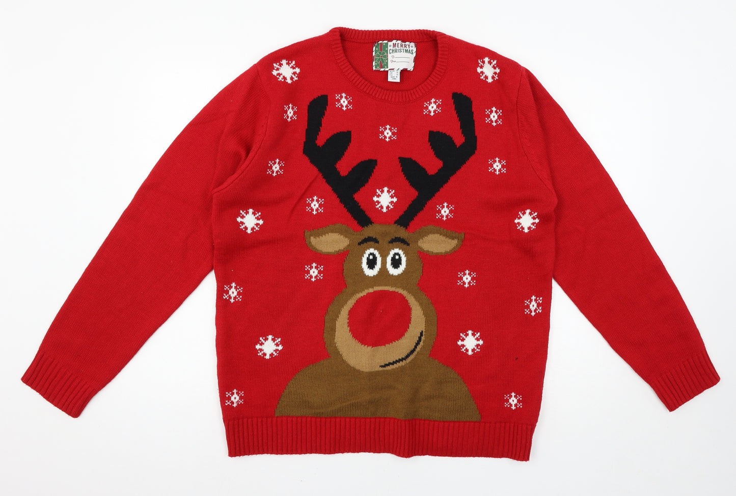Cedar Wood State Mens Red  Knit Pullover Jumper Size XL  - Rudolph