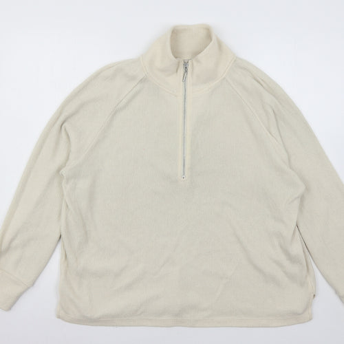 TU Womens Ivory  Jersey Pullover Sweatshirt Size 12