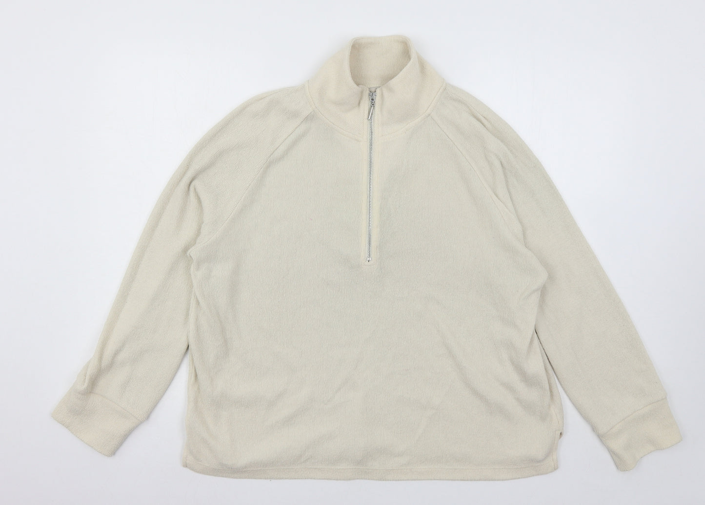 TU Womens Ivory  Jersey Pullover Sweatshirt Size 12