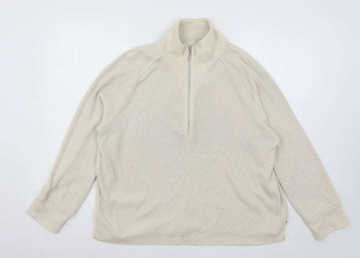 TU Womens Ivory  Jersey Pullover Sweatshirt Size 12