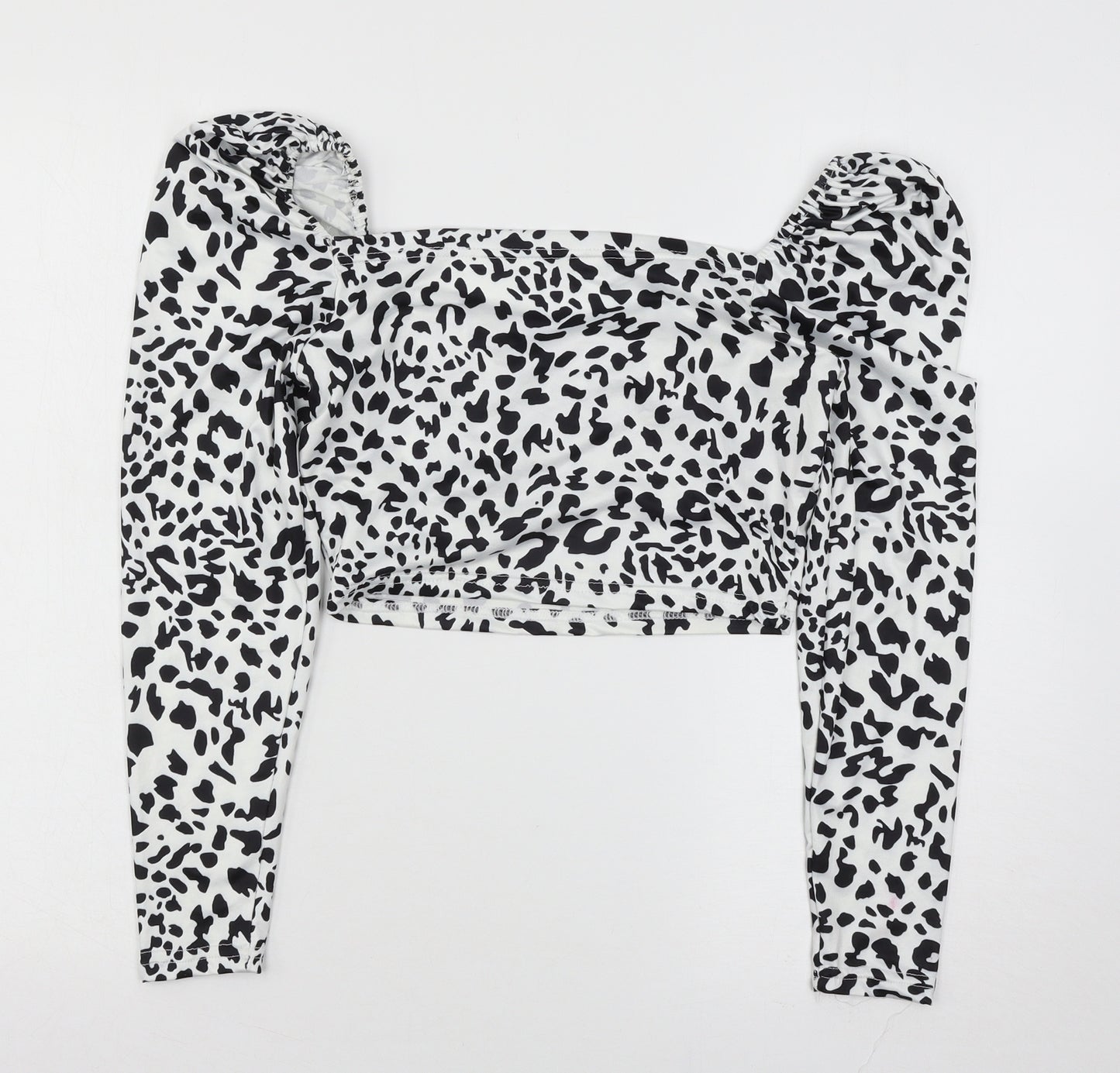 Preworn Womens White Animal Print Jersey Basic T-Shirt Size S