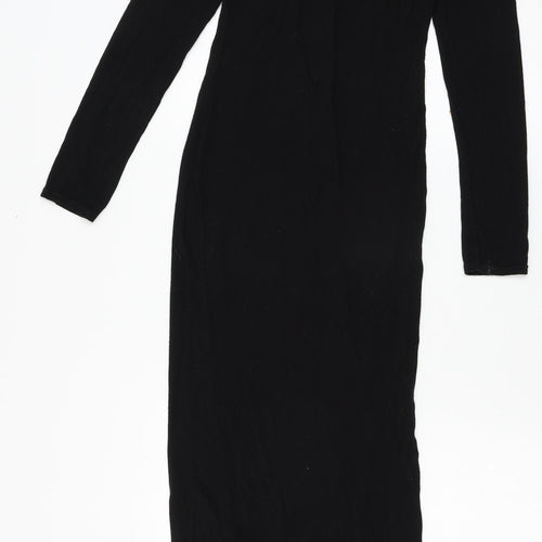 Missguided Womens Black  Jersey T-Shirt Dress  Size 6