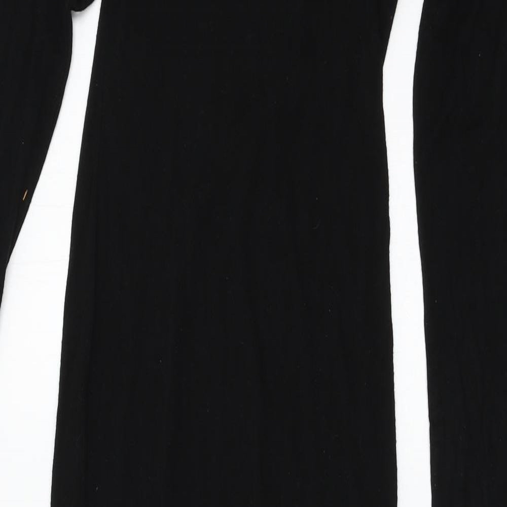 Missguided Womens Black  Jersey T-Shirt Dress  Size 6