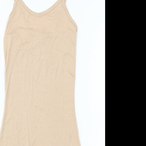 PRETTYLITTLETHING Womens Beige  Jersey Slip Dress  Size 4