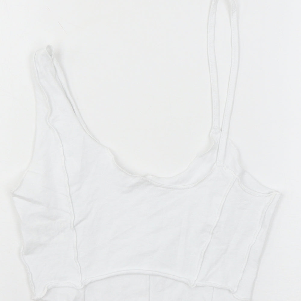 SheIn Womens White  Jersey Basic Tank Size XS