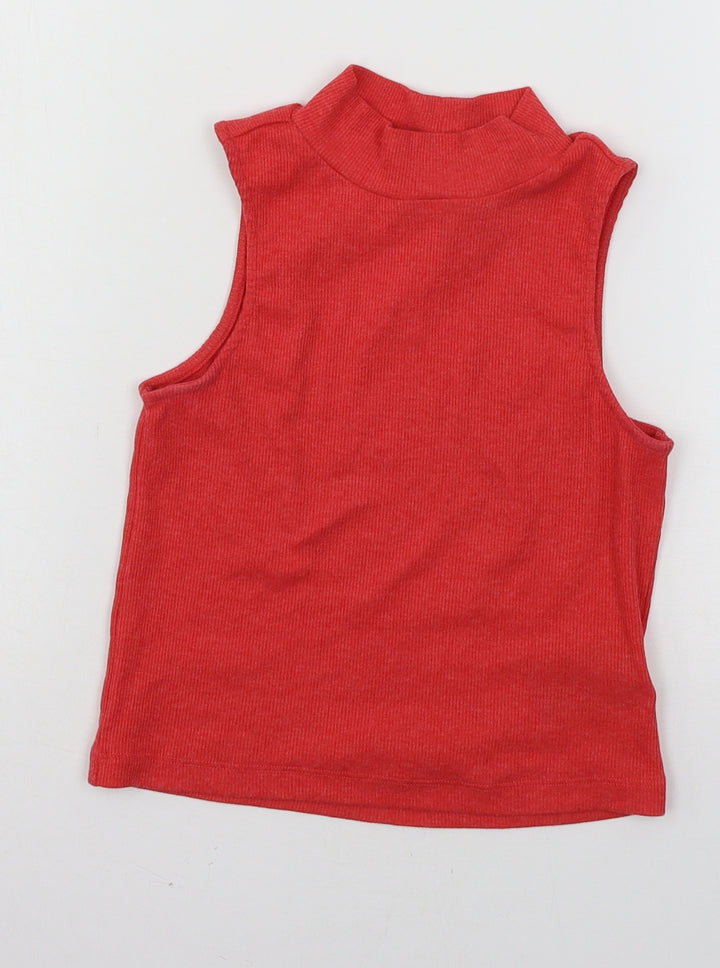 Divided Womens Red Jersey Basic T-Shirt Size XS