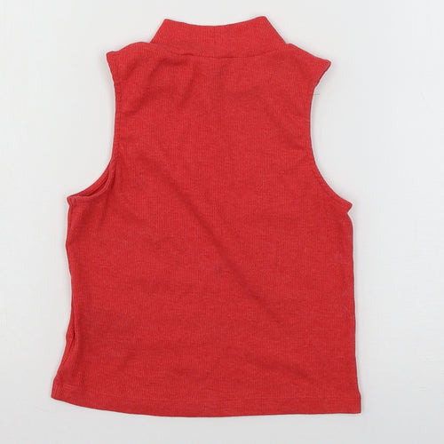 Divided Womens Red  Jersey Basic T-Shirt Size XS
