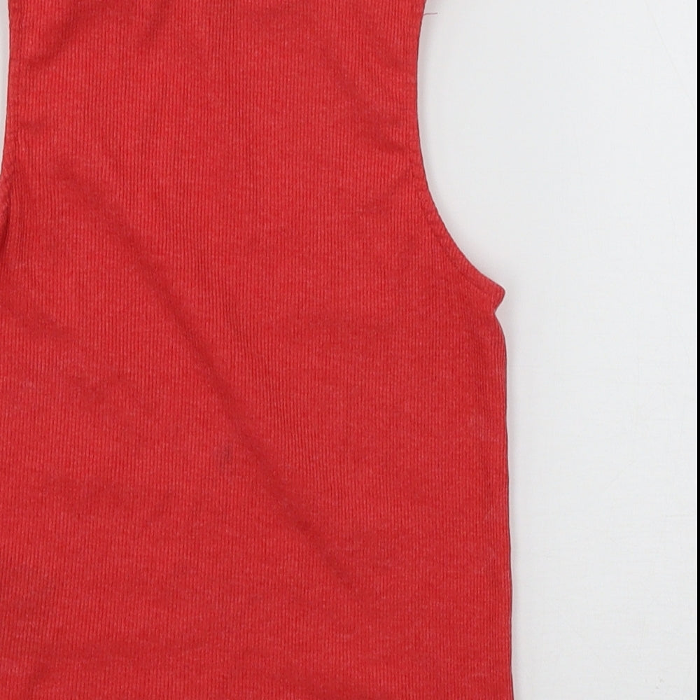 Divided Womens Red  Jersey Basic T-Shirt Size XS