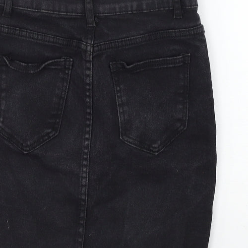 Yu & me Womens Black  Denim A-Line Skirt Size S  - Distressed