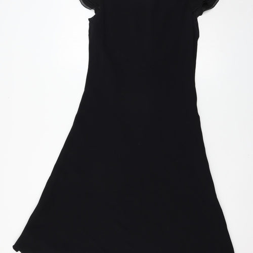 Hobbs Womens Black  Chiffon Slip Dress  Size 12