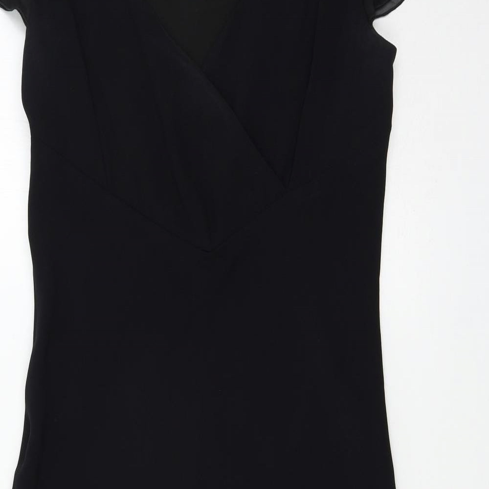 Hobbs Womens Black  Chiffon Slip Dress  Size 12