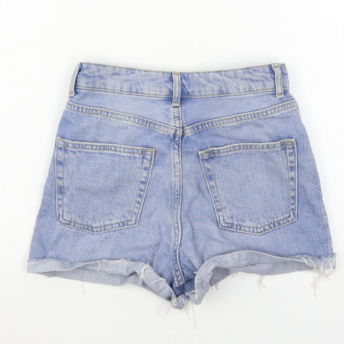Topshop Womens Blue  Denim Cut-Off Shorts Size 6