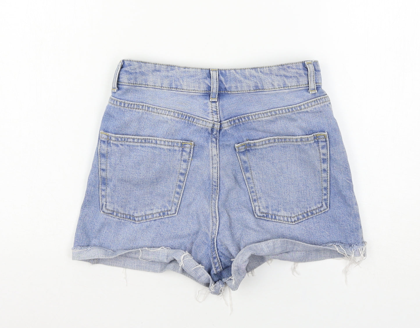 Topshop Womens Blue  Denim Cut-Off Shorts Size 6