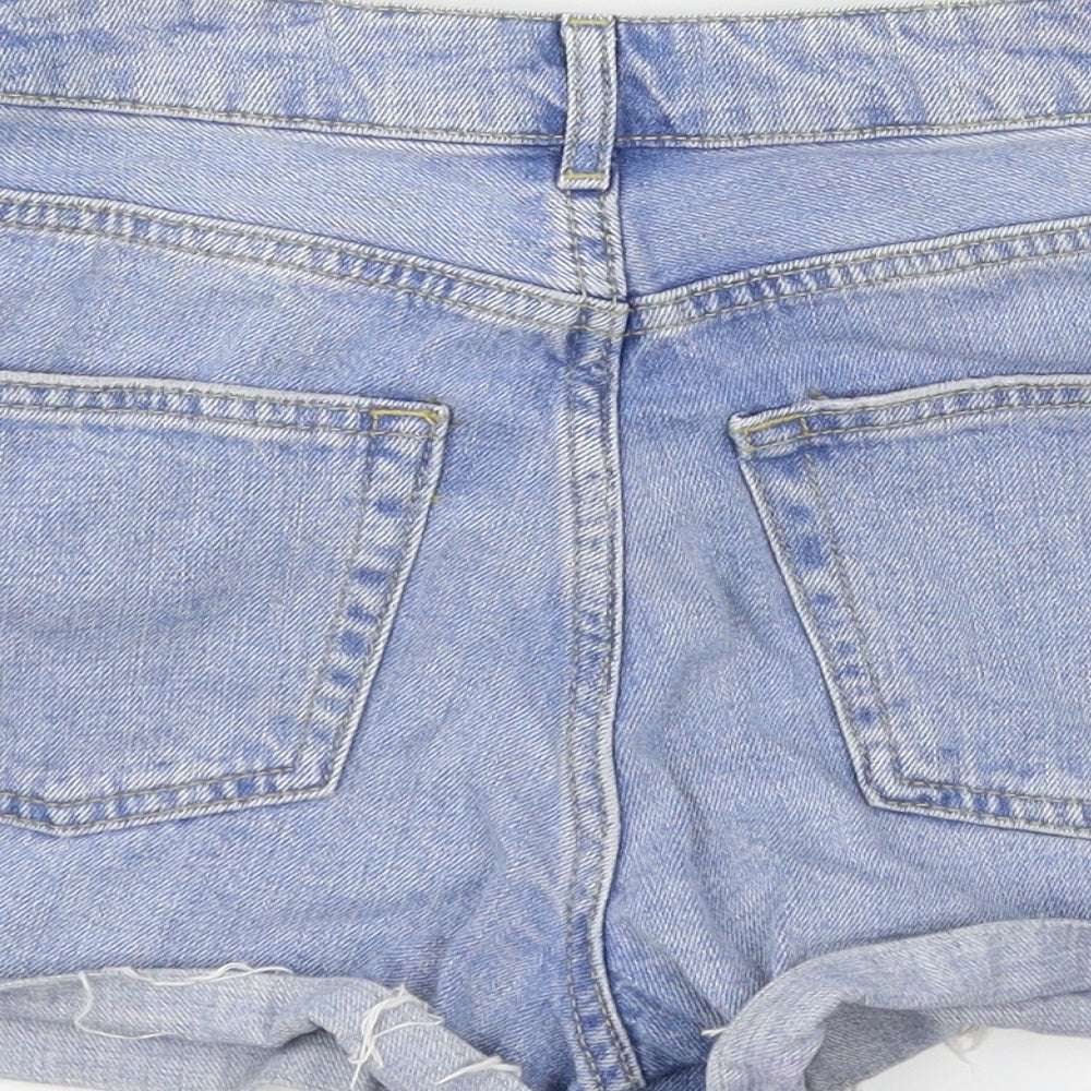 Topshop Womens Blue  Denim Cut-Off Shorts Size 6