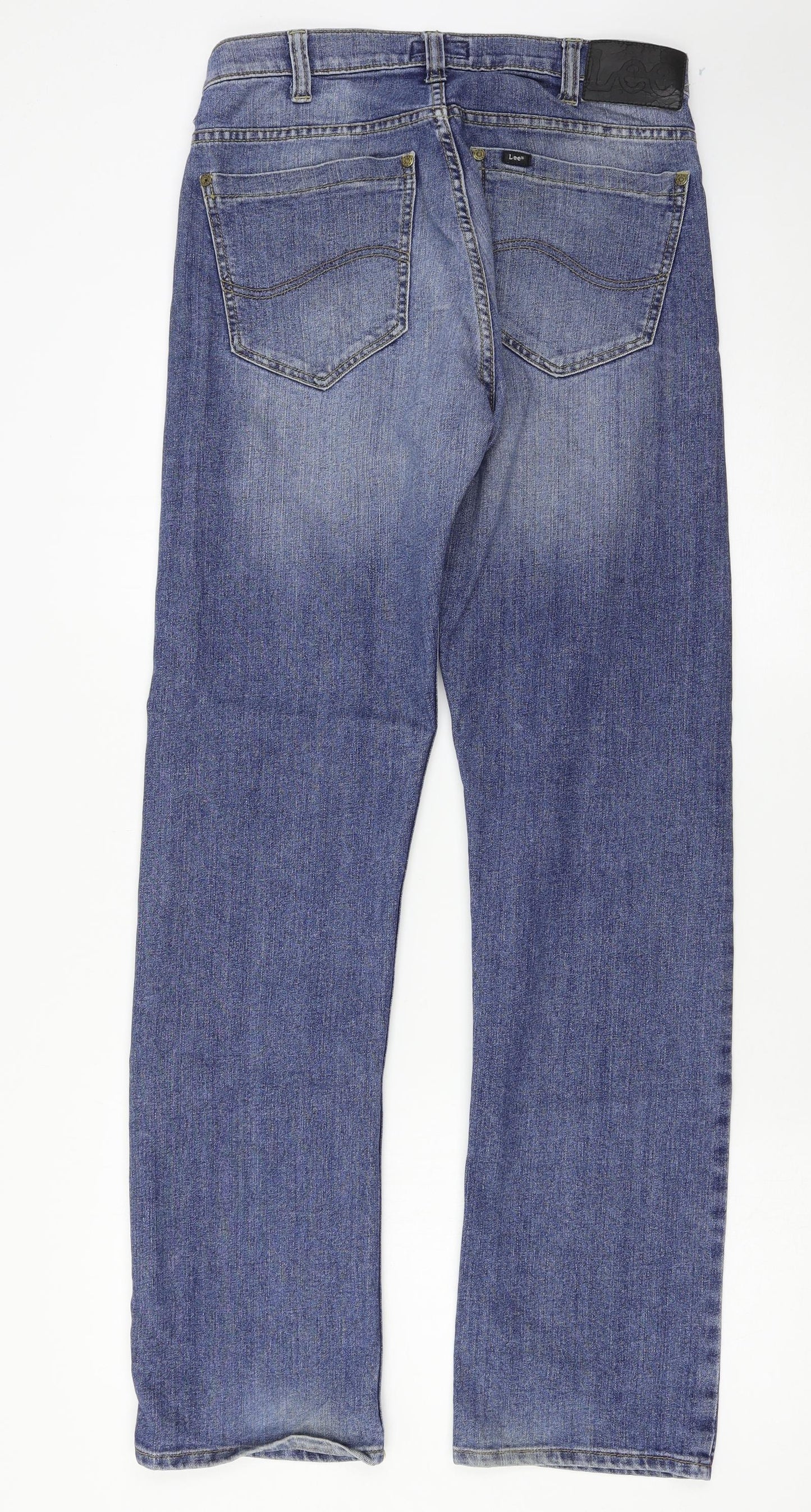Lee Jeans Mens Blue  Denim Straight Jeans Size 32 in L33 in