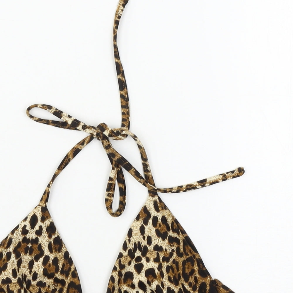 SheIn Womens Brown Animal Print Jersey Basic Tank Size S