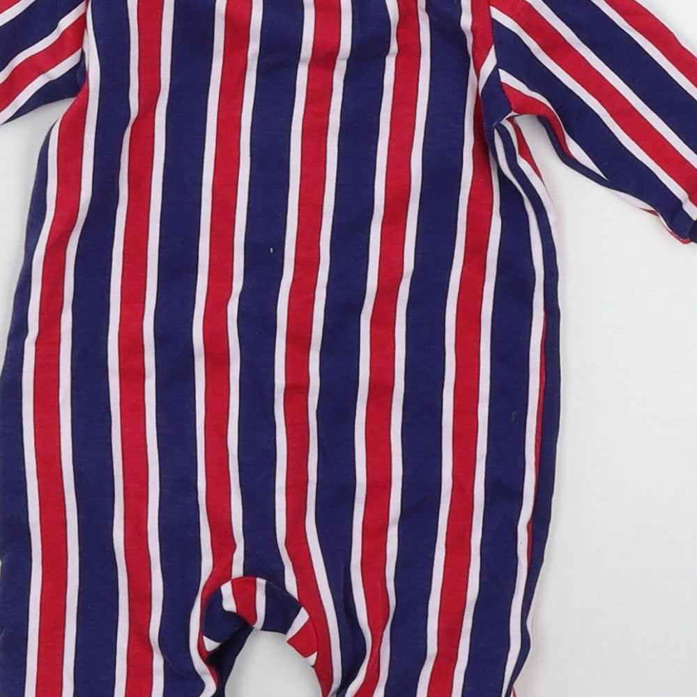 NEXT Boys Blue Striped Jersey Babygrow One-Piece Size 0-3 Months