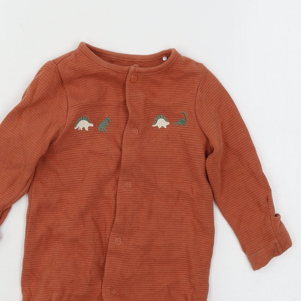 TU Boys Orange  Jersey Babygrow One-Piece Size 3-6 Months  - Dinosaur