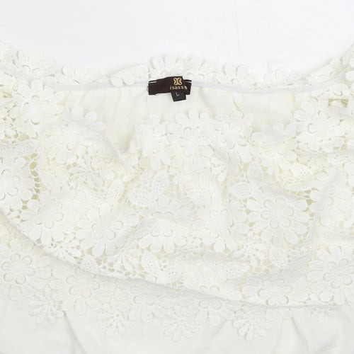 Isassy Womens White   Basic Blouse Size L