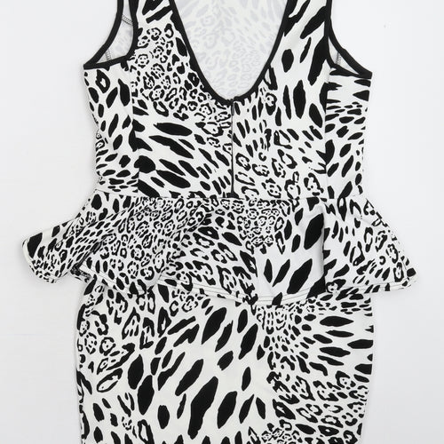 Dolls Womens White Animal Print  Mini  Size 10