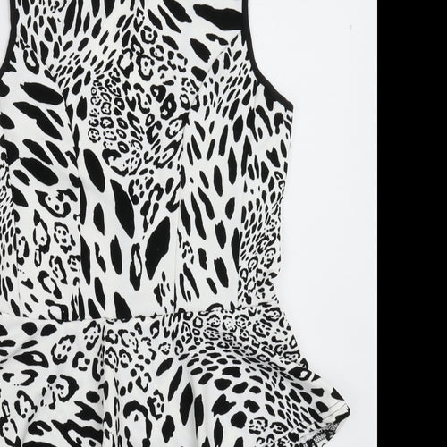 Dolls Womens White Animal Print  Mini  Size 10