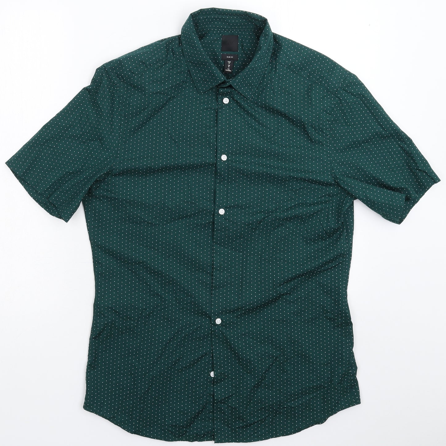 H&M Mens Green    Button-Up Size M
