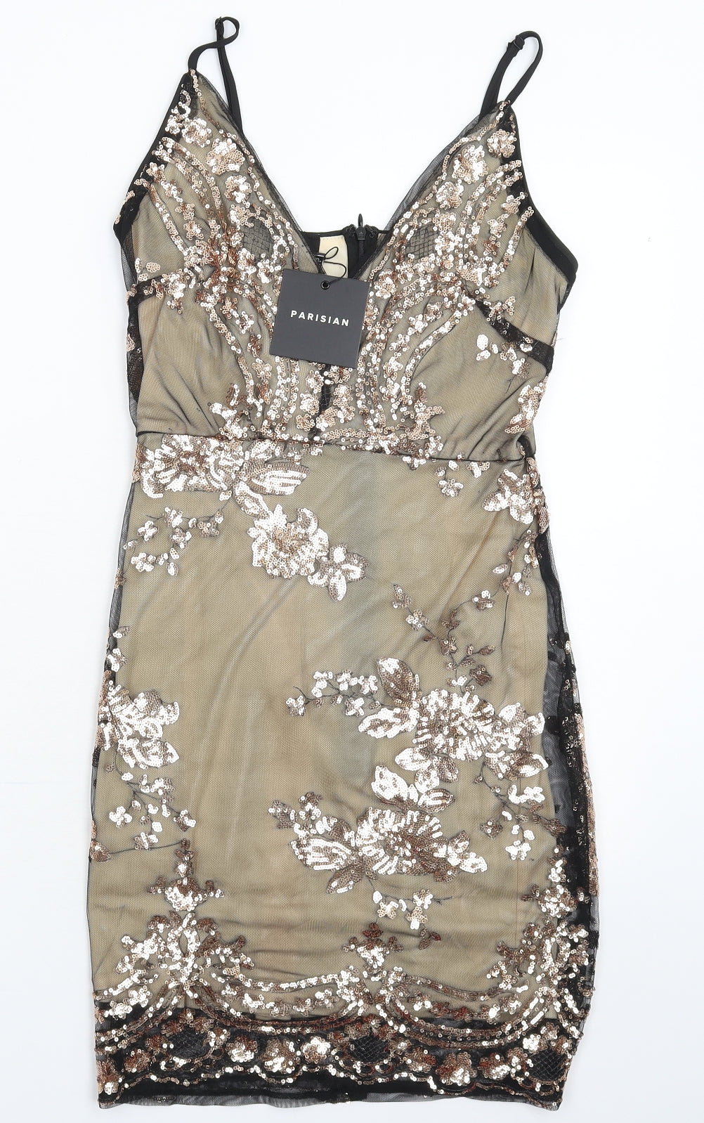 PARISIAN SIGNATURE Womens Beige Floral  Bodycon  Size 8