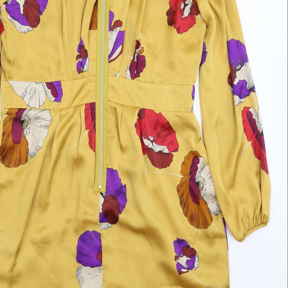 South Womens Gold Floral  Fit & Flare  Size 16