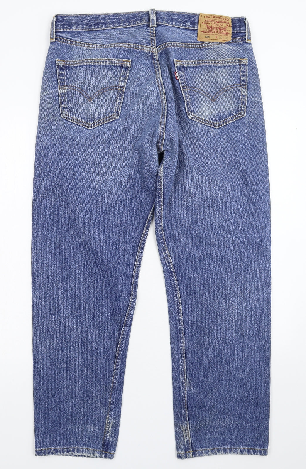 Levi's Mens Blue  Denim Straight Jeans Size 34 L28 in