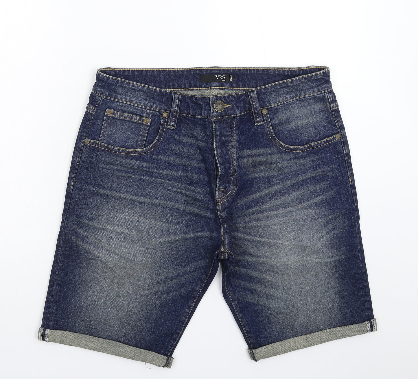 VRS Mens Blue  Denim Bermuda Shorts Size 34