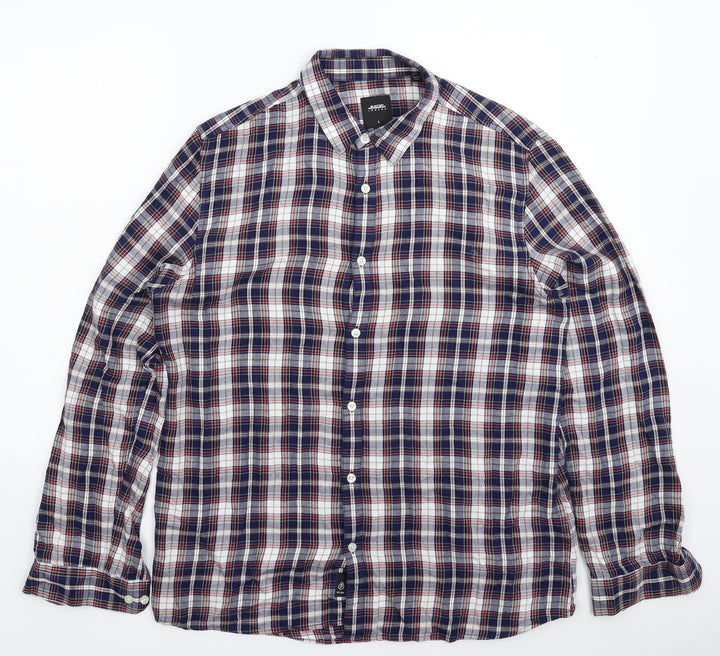 Burton Mens Multicoloured Check Button-Up Size L