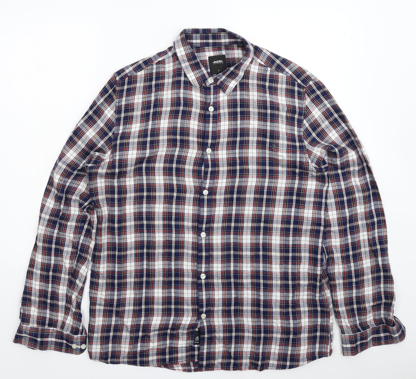 Burton Mens Multicoloured Check   Button-Up Size L