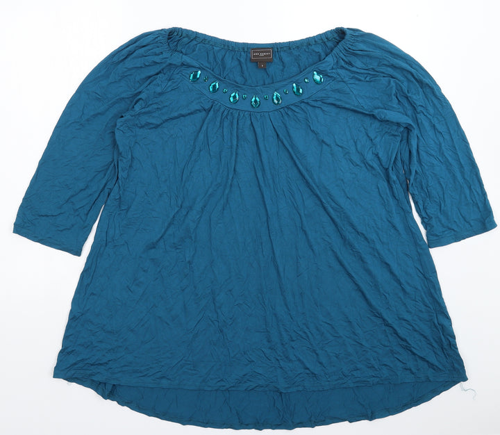 Ann Harvey Womens Blue Basic Blouse Size M - Oversized