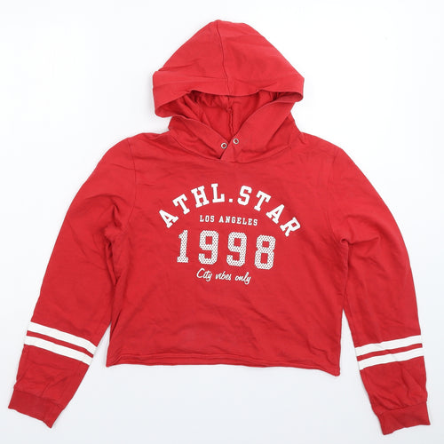 H&M Girls Red   Pullover Hoodie Size 14 Years