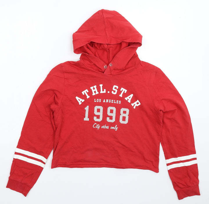 H&M Girls Red   Pullover Hoodie Size 14 Years