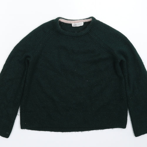H&M Girls Green  Knit Pullover Jumper Size 14 Years