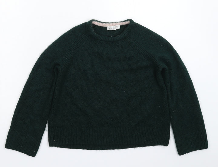H&M Girls Green  Knit Pullover Jumper Size 14 Years