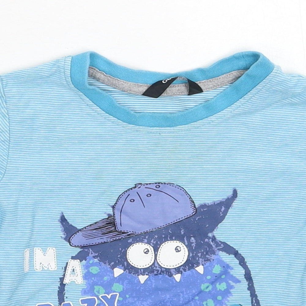 George Baby Blue Striped  Basic T-Shirt Size 18-24 Months