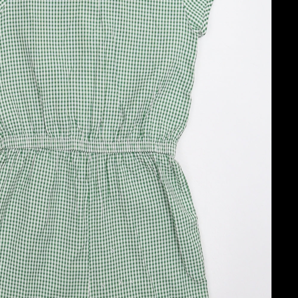 TU Girls Green Check  Jumpsuit One-Piece Size 10 Years  - School