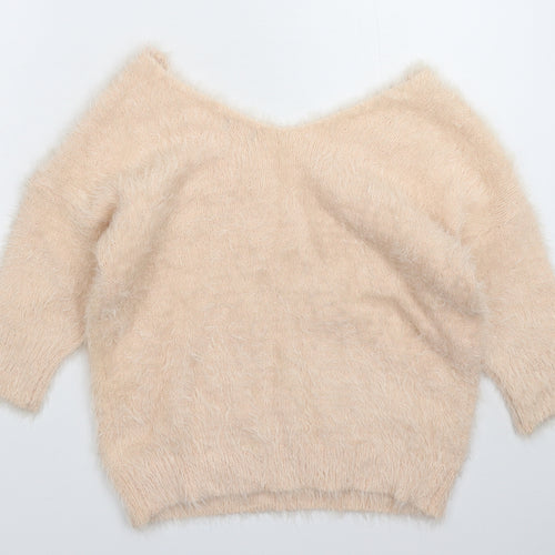 F&F Womens Beige  Knit Pullover Jumper Size 10