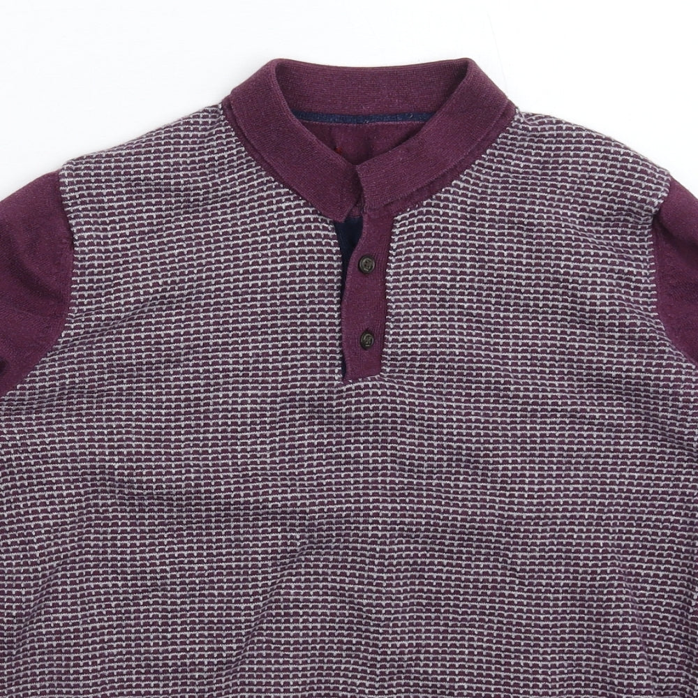 Marks and Spencer Mens Purple  Knit Pullover Jumper Size S
