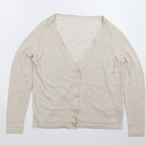 Villa Womens Beige  Knit Cardigan Jumper Size M