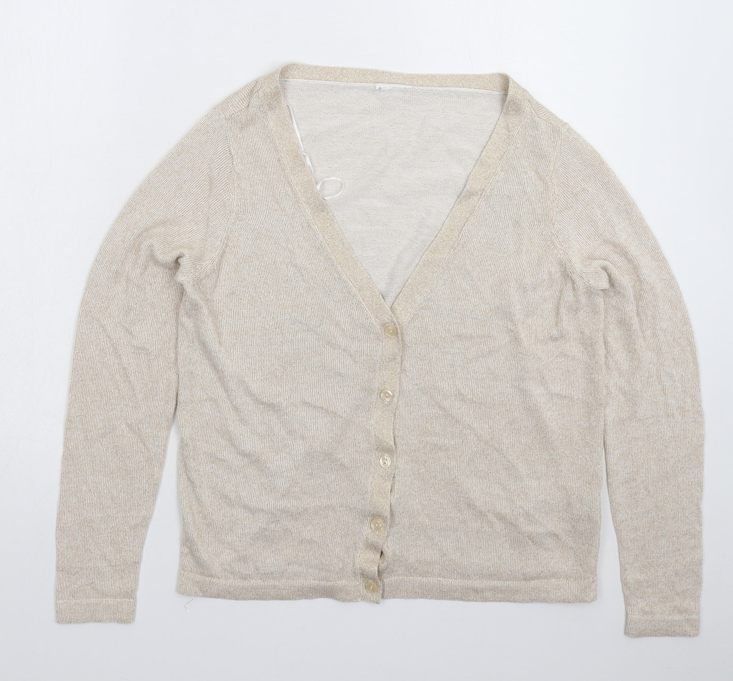 Villa Womens Beige  Knit Cardigan Jumper Size M