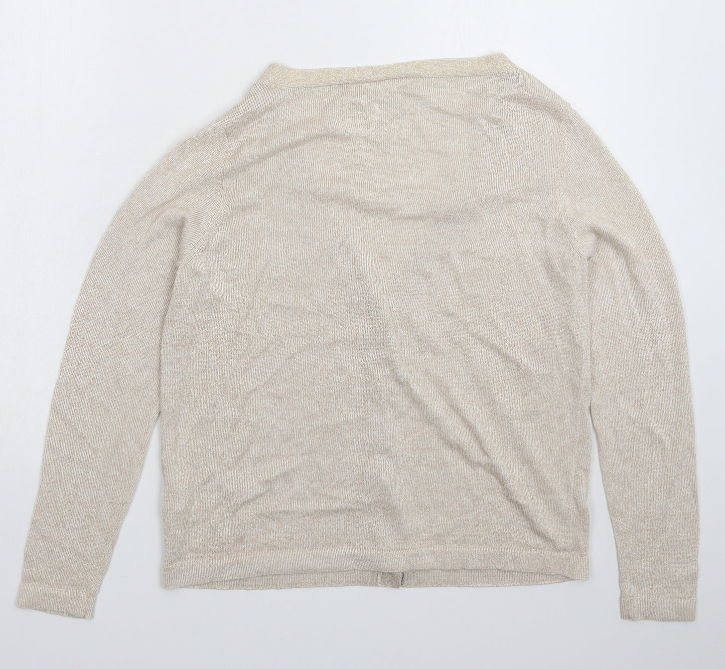 Villa Womens Beige  Knit Cardigan Jumper Size M