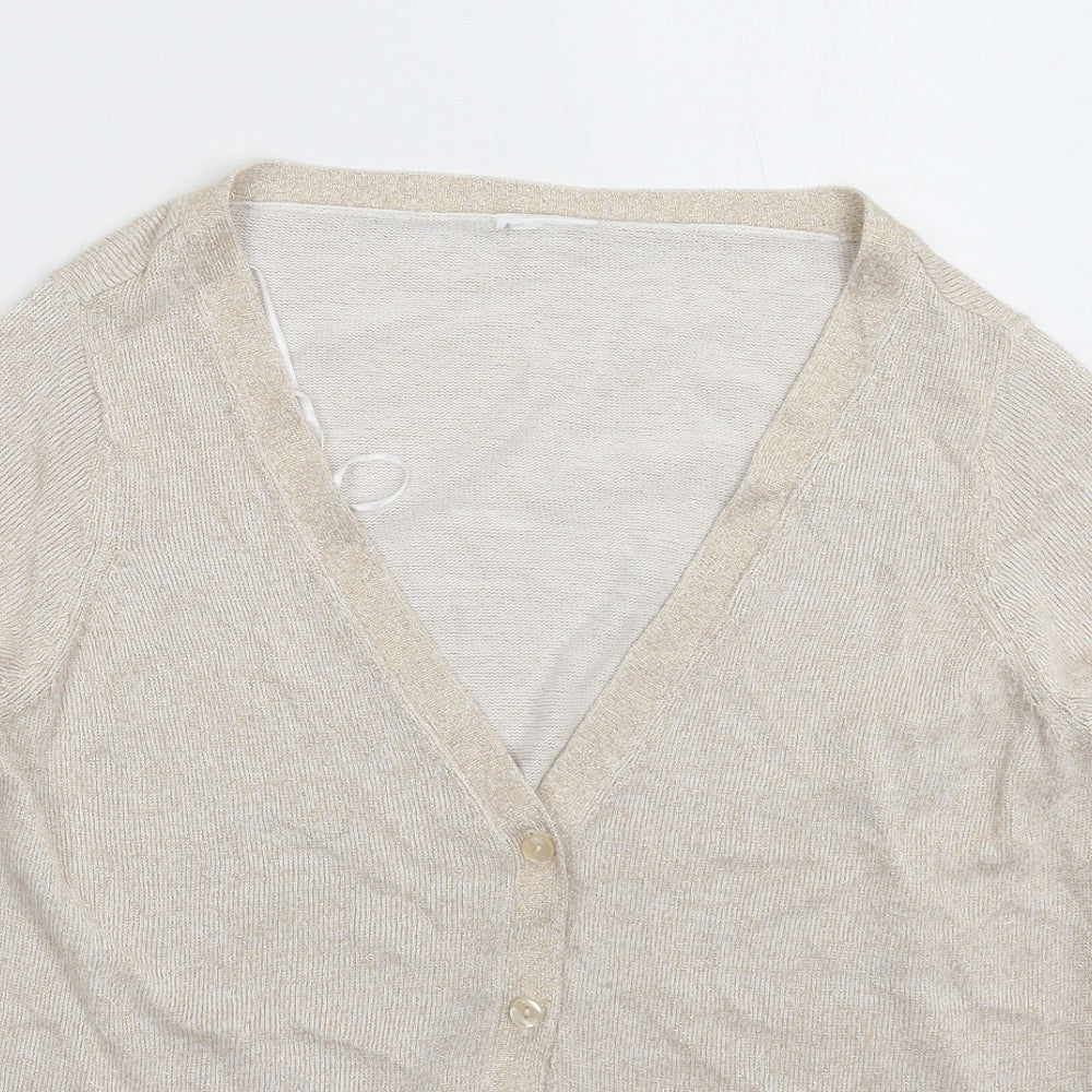 Villa Womens Beige  Knit Cardigan Jumper Size M