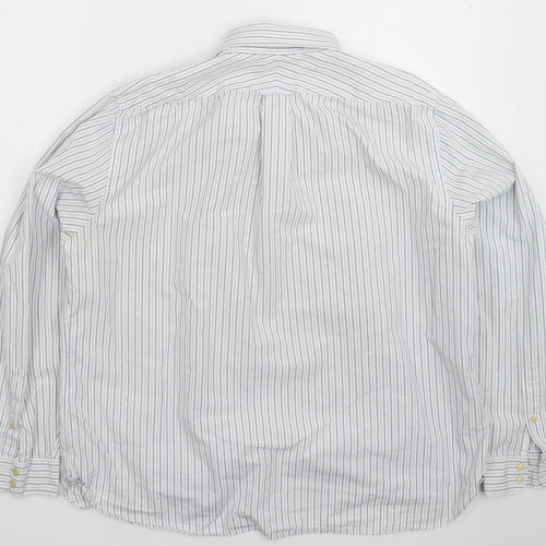 Hammond Mens White Striped   Dress Shirt Size 2XL