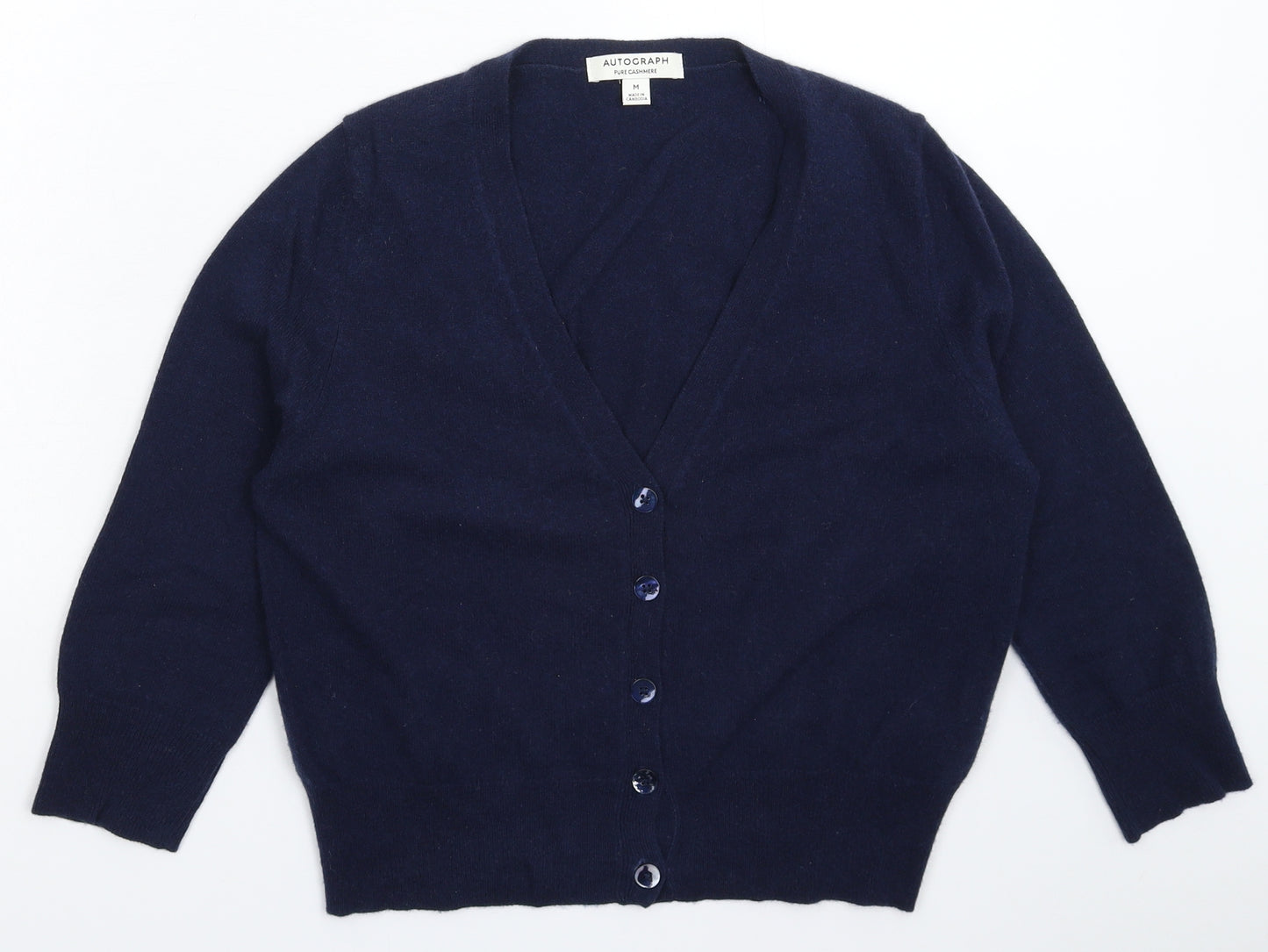 Autograph Womens Blue  Knit Cardigan Jumper Size 14